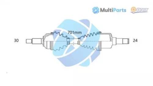 Aandrijfas links-voor Mercedes 4473302300